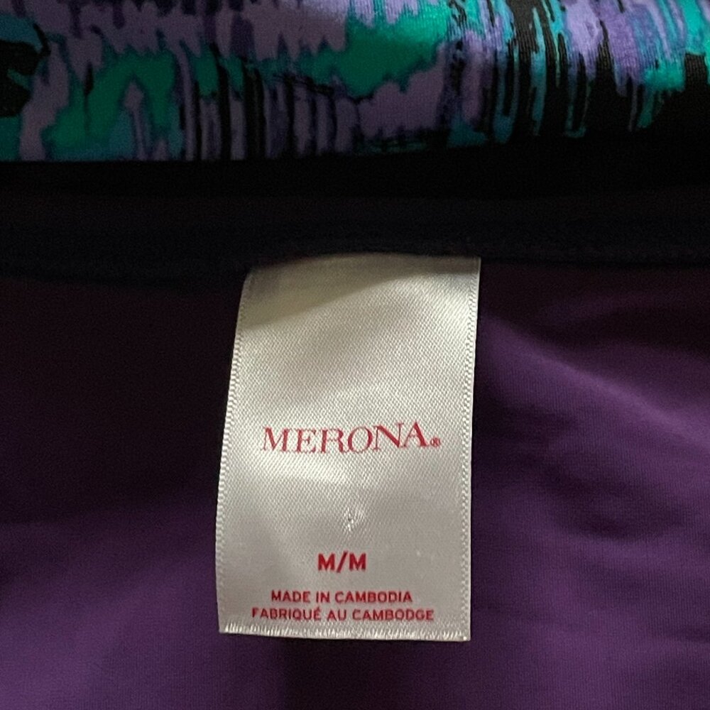 2 Piece Tankini Purple Green Black Medium - Picture 9 of 10